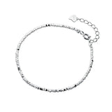 925 Silver Green Stone Chain Bracelet for Daughter Girl Women Wedding