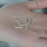 925 Silver Square Toggle Clasp Twisted 1pc