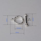 925 Sterling Silver Toggle Clasp Fancy Textured 1pc