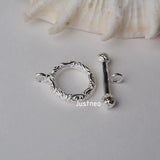 925 Sterling Silver Toggle Clasp Fancy Textured 1pc