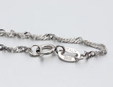 925 Sterling Silver Twisted Singapore Chain Necklace 16/18 Inches