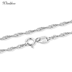 925 Sterling Silver Twisted Singapore Chain Necklace 16/18 Inches