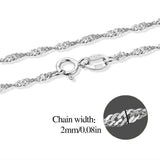 925 Sterling Silver Twisted Singapore Chain Necklace 16/18 Inches