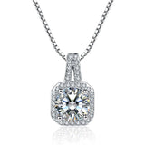 Solid 925 Silver Necklace Women Big CZ Crystal Stone Choker Necklaces Pendants