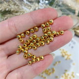 999 24K Yellow Beads 3D 4mm DIY Round Loose Beads 1pcs