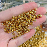 999 24K Yellow Beads 3D 4mm DIY Round Loose Beads 1pcs