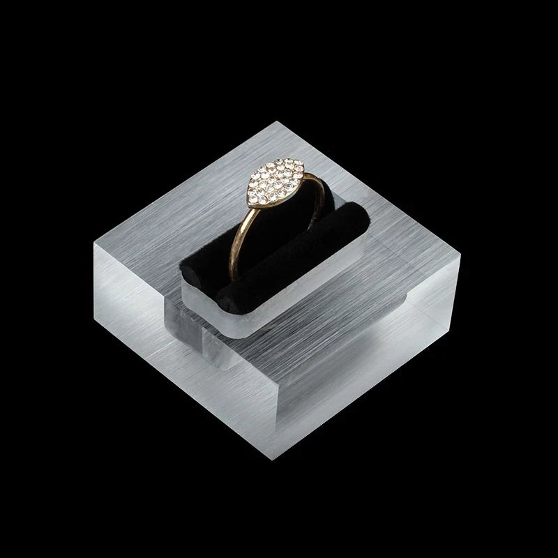 Acrylic Bague Jewellery Showcase Ring Stand Display Holder Tray Case