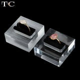 Acrylic Bague Jewellery Showcase Ring Stand Display Holder Tray Case