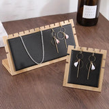 Bamboo Wood Jewelry Display Stand Necklace Showcase Holder Earrings Storage