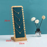 Bamboo Wood Jewelry Display Stand Necklace Showcase Holder