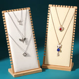 Bamboo Wood Jewelry Display Stand Necklace Showcase Holder