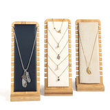 Bamboo Wood Jewelry Display Stand Necklace Showcase Holder for Necklaces
