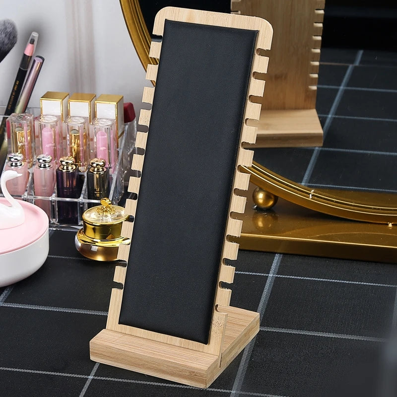 Bamboo Wood Jewelry Display Stand Necklace Showcase Holder