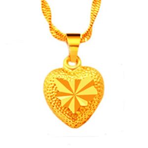 Big Peach Heart Pendant Flower Love Necklace Birthday Gift
