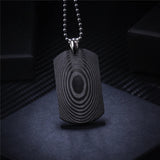 Men's Carbon Fiber Pendant with Fingerprint Pattern