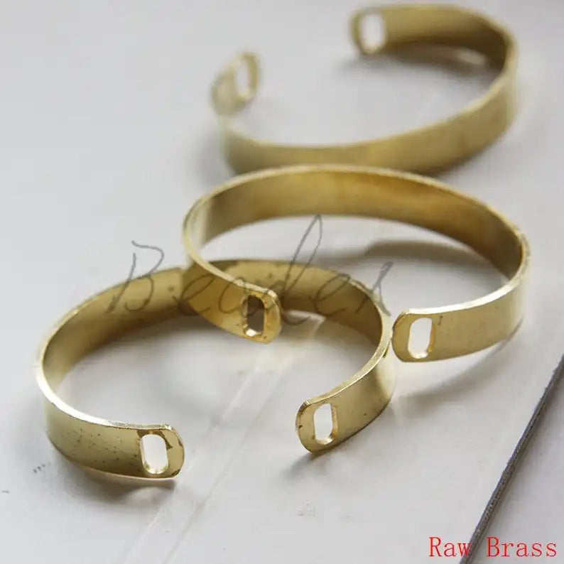 Solid Brass Cuff Bracelets - Bangle 60x50mm