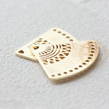Solid Brass Fan Charm 32x25mm