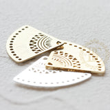 Solid Brass Fan Charm 32x25mm