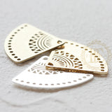 Solid Brass Fan Charm 32x25mm