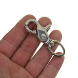 Solid Brass Heart Swivel Trigger Snap Hooks with 0.5in O Ring Keychain