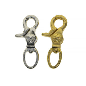 Solid Brass Heart Swivel Trigger Snap Hooks with 0.5in O Ring Keychain