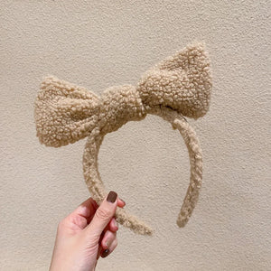 Fleece Bowknot Hairbands Girls Wash Face Headbands Makeup Hair Accessories