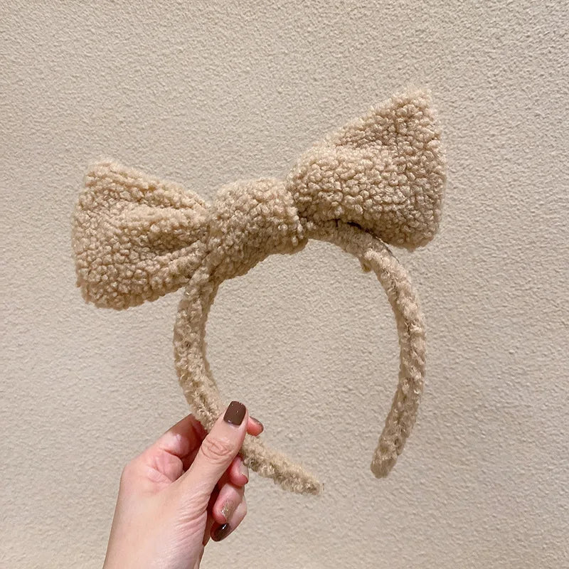 Fleece Bowknot Hairbands Girls Wash Face Headbands Makeup Hair Accessories