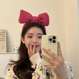 Fleece Bowknot Hairbands Girls Wash Face Headbands Makeup Hair Accessories