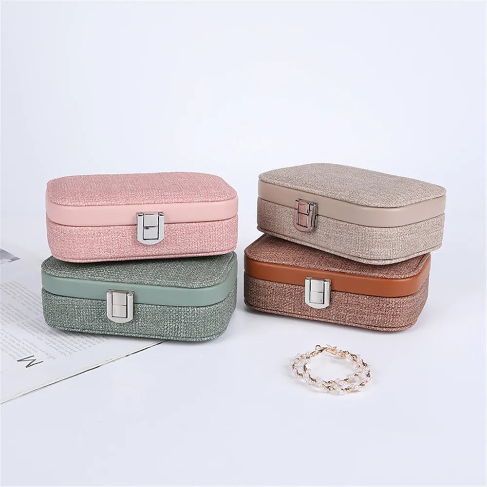Portable Jewelry Box for Women, Necklace Ring Earring Bracelet Storage