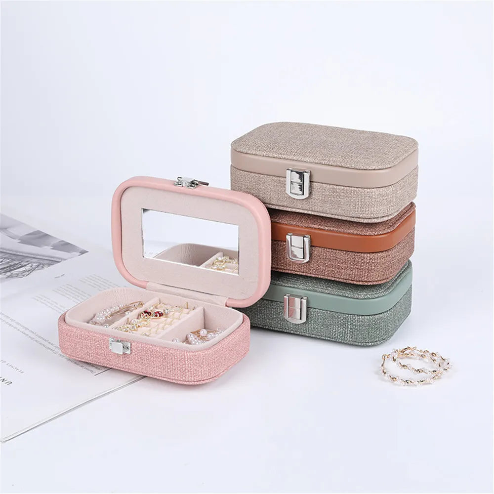 Portable Jewelry Box for Women, Necklace Ring Earring Bracelet Storage