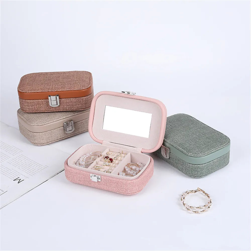 Portable Jewelry Box for Women, Necklace Ring Earring Bracelet Storage