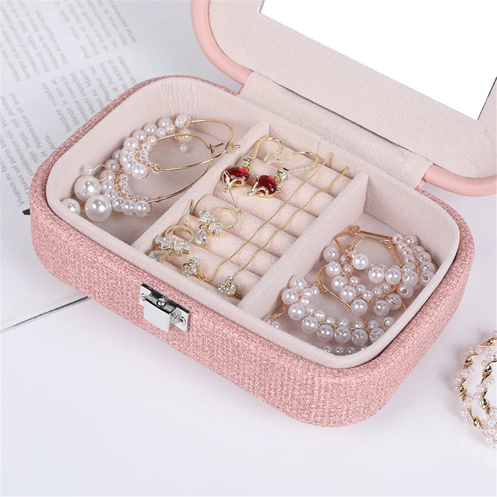 Portable Jewelry Box for Women, Necklace Ring Earring Bracelet Storage