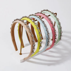 Satin Headbands with Rhinestone Hair Bands Wedding Headwear
