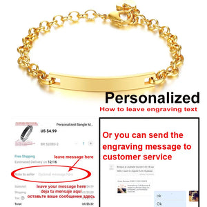 Personalized Stainless Steel Bar Bracelet with Initials