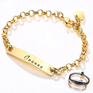 Personalized Stainless Steel Bar Bracelet with Initials
