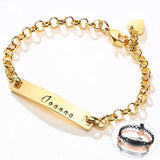 Personalized Stainless Steel Bar Bracelet with Initials