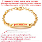 Personalized Stainless Steel Bar Bracelet with Initials