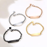 Personalized Stainless Steel Bar Bracelet with Initials