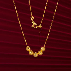 Golden Bean Pendant Necklace for Women