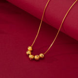 Golden Bean Pendant Necklace for Women