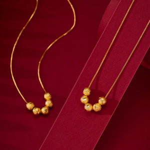 Golden Bean Pendant Necklace for Women