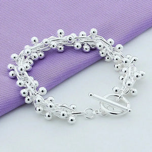 925 Silver Bead Bracelet for Women Wedding