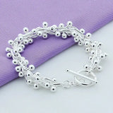925 Silver Bead Bracelet for Women Wedding