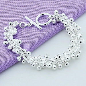 925 Silver Bead Bracelet for Women Wedding
