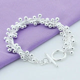 925 Silver Bead Bracelet for Women Wedding
