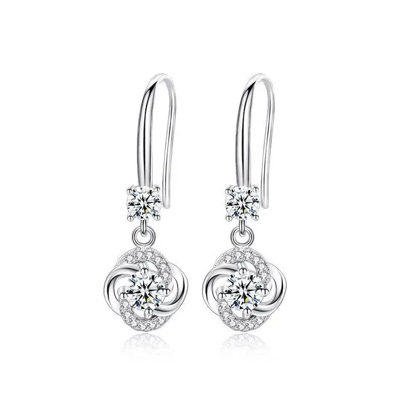 925 Sterling Silver Created Stud Earrings Women Fine Jewellery
