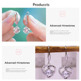 925 Sterling Silver Created Stud Earrings Women Fine Jewellery