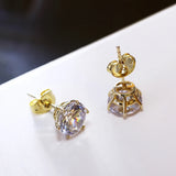 925 Sterling Silver Stud Post Earrings 5mm Zircon OL Daily Wear Jewelry
