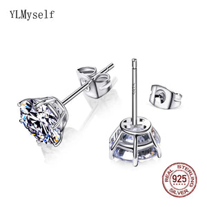 925 Sterling Silver Stud Post Earrings 5mm Zircon OL Daily Wear Jewelry