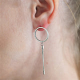 S925 Drop Earrings Women Tassel Asymmetry Dangle Earring Geometric Fine Jewelry